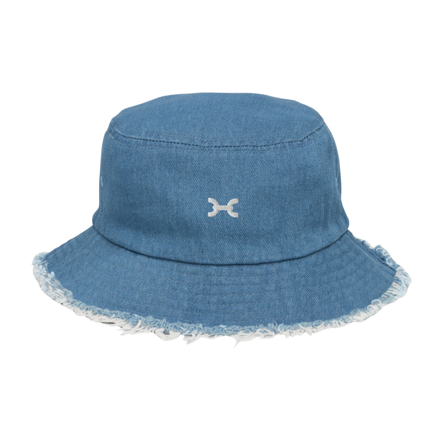 Inforce Distressed denim bucket hat detail